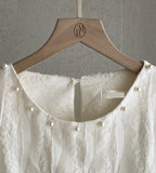 Maiden Wave Lace Three Quarter Sleeve Blouse