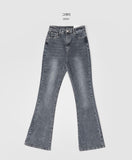 4 Seasons Banding Long Boot Cut Color Denim Pants