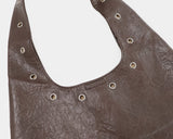 Sheet Eyelet Leather Shoulder Bag