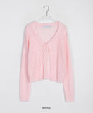 Tuin Summer Collar Boucle Ribbon Cardigan