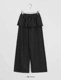 Venenti banding dot frill layered skirt pants