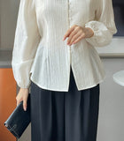 Mion V-neck Shirring Strap Blouse