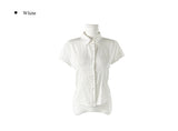 Alone Collar Cap Sleeve Wrinkle Short Sleeve Blouse Shirt