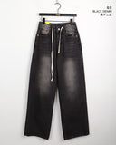 Acre String Washing Wide Denim Pants