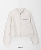 Hepo non-collar cropped leather jumper