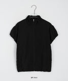 Elke Puff Crop Short Sleeve Wind Zip-Up