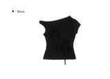 Fuse Ribbon Strap Off Shoulder T-Shirt