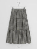 Wendell Check Frill Banding Long Skirt