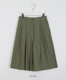 Ald Pin Tuck Banding Bermuda Cotton Pants