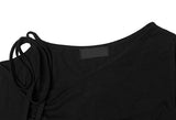 Chyuleu One-Shoulder Unbalanced Shirring Tee