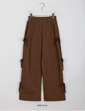 Gels ribbon banding wide pants