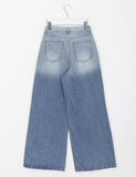 Yorkin gradient stitch wide denim pants