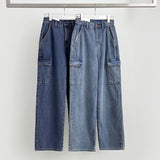 American Casual Cargo Pocket Classic Long Wide Denim Pants