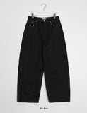 Enen Star Rivet Wide Cotton Pants