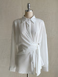 Demore Wrap Collar Shirt Blouse