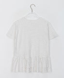 Hatsumi dot frill short sleeve tee