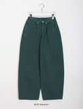Femo back banding brushed cotton wide pants