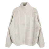 Abel cable knit zip-up