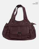 Shishu Pocket Buckle Leather Shoulder Crossbody Bag