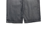 Bent Black Denim Pintuck Wide Pants