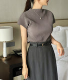 Aluah Half Neck Pleated T-Blouse