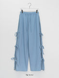 Wormed Dot Ribbon Banding Wide Pants