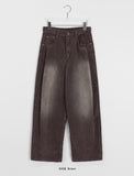 Dopto Washing Pintuck Wide Corduroy Pants