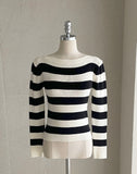 Sophia Stripe Boat Neck Knit