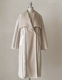 Bedrin Shawl Collar Down Long Padding Coat (Belt Set)