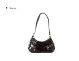 Hermi Buckle Leather Eyelet Daily Shoulder Bag
