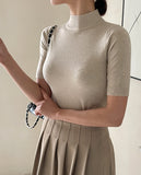 All-Time Plain Half Turtleneck Knit