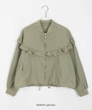 Fuyu Frill String Crop Wind Jumper