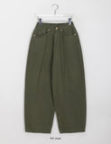 Femo back banding brushed cotton wide pants