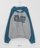 Hekoni ribbed color matching brushed hoodie