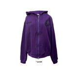 LOG BUTTON BRUSHED HOOD ZIP-UP