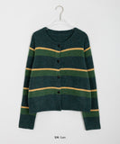 Enmode color stripe round cardigan