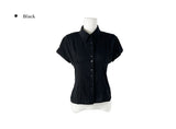 Alone Collar Cap Sleeve Wrinkle Short Sleeve Blouse Shirt