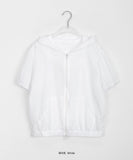 Torini two-way nylon short sleeve wind hood zip-up