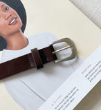 Macaroon Check Button A-Line Long Skirt (Belt Set)