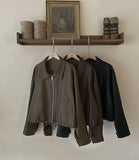 Kellyanne Collar String Leather Jacket