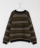 Haruku Stripe Mix Over Knit