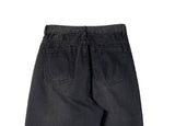 Feather Black Blue Wide Denim Pants