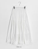 Tookits banding frill brushed long skirt