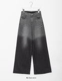 Yorkin gradient stitch wide denim pants