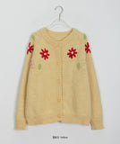 Gella flower embroidery knit cardigan
