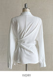 Demore Wrap Collar Shirt Blouse