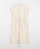 Hirot Short Sleeve Nylon Pocket Long One Piece