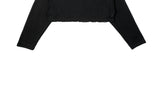 Leaven Off Slit Ribbon Crop Knit