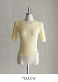 Alia Shirring Rib Short Sleeve Knitwear
