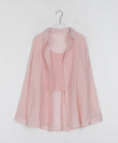 Heat Wrinkle Over Shirt Sleeveless Set